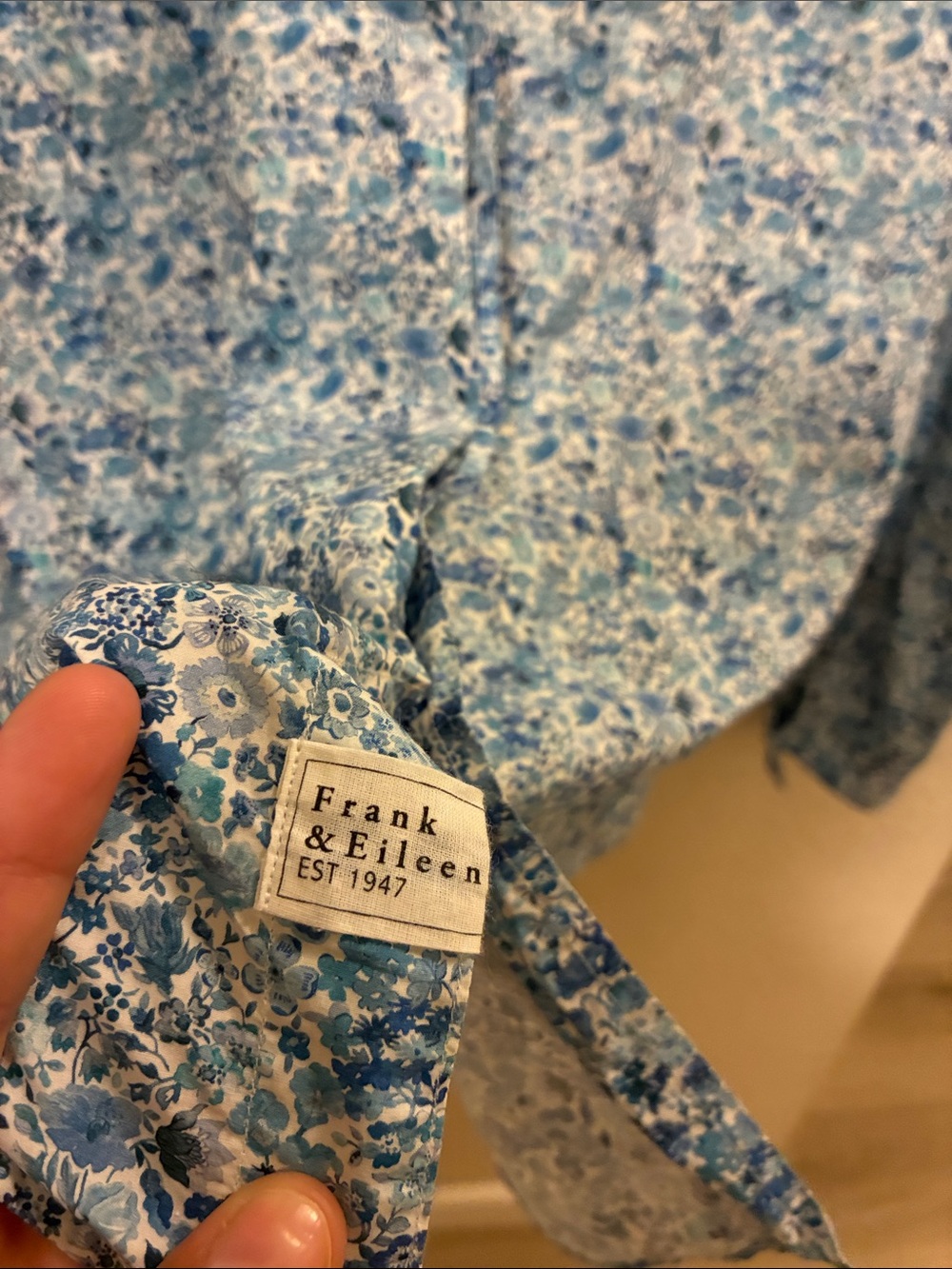 Frank & Eileen Blue Micro-Print Button Down Shirt - Picture 4 of 6